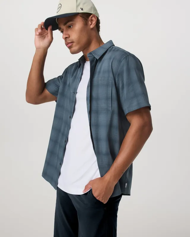 Short Sleeve Plaid Button Down Shirt