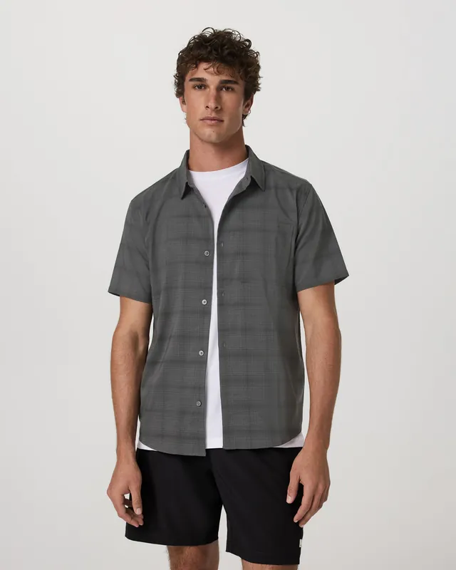 Short Sleeve Plaid Button Down Shirt