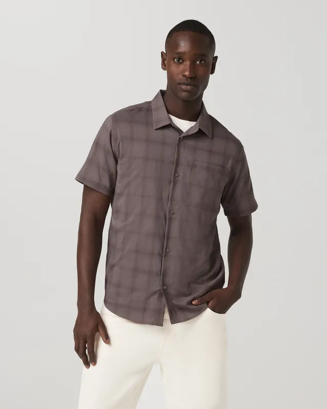 Short Sleeve Plaid Button Down Shirt