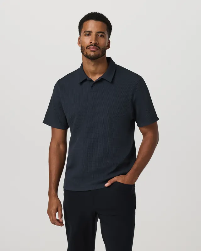 Short Sleeve Lightweight Tech Waffle Polo - Relaxed Fit